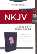 NKJV Large Print Thinline Bible Navy/Pink