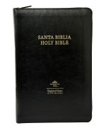 Biblia Bilingue Tamaño Personal RVR 1960 Negro, Símil Piel Con Índice y Cierre/ Black Bilingual Bible King James Version With Index and Zipper