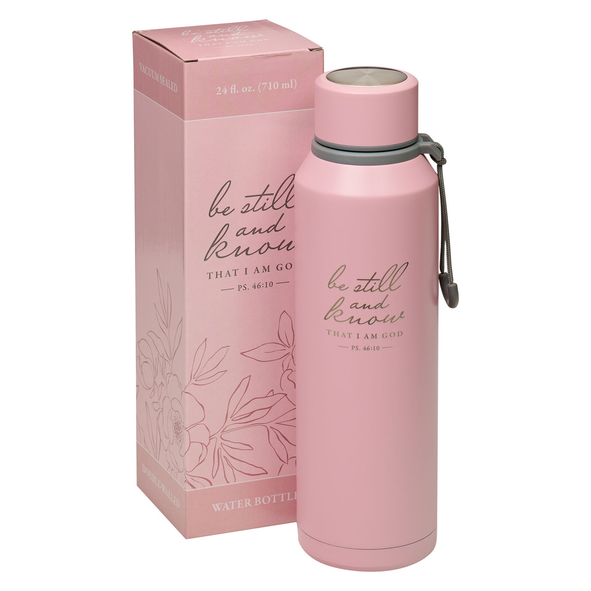 Be Still Pink Stainless Steel Water Bottle - Image 2