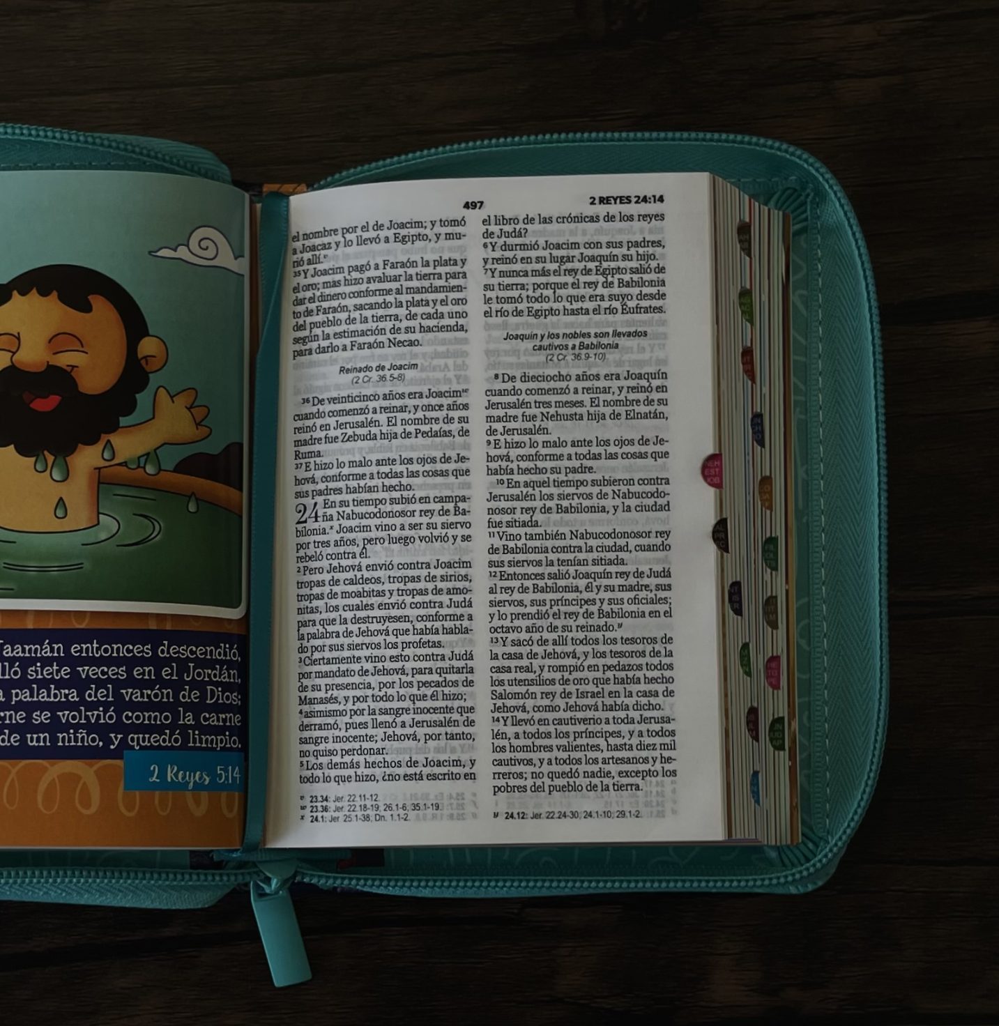 Biblia Para Niños Mi Gran Viaje RVR, 1960 Color Turqueza Con Indice Y Cierre - Image 3