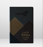 Biblia Reina Valera 1960 Tamaño Manual Letra Grande 12 puntos- Imitación Piel Café Negro/Águila Con Cierre y Con índice