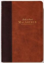 NBLA Biblia de Estudio MacArthur, Leathersoft, Café, Interior a dos colores, con Índice