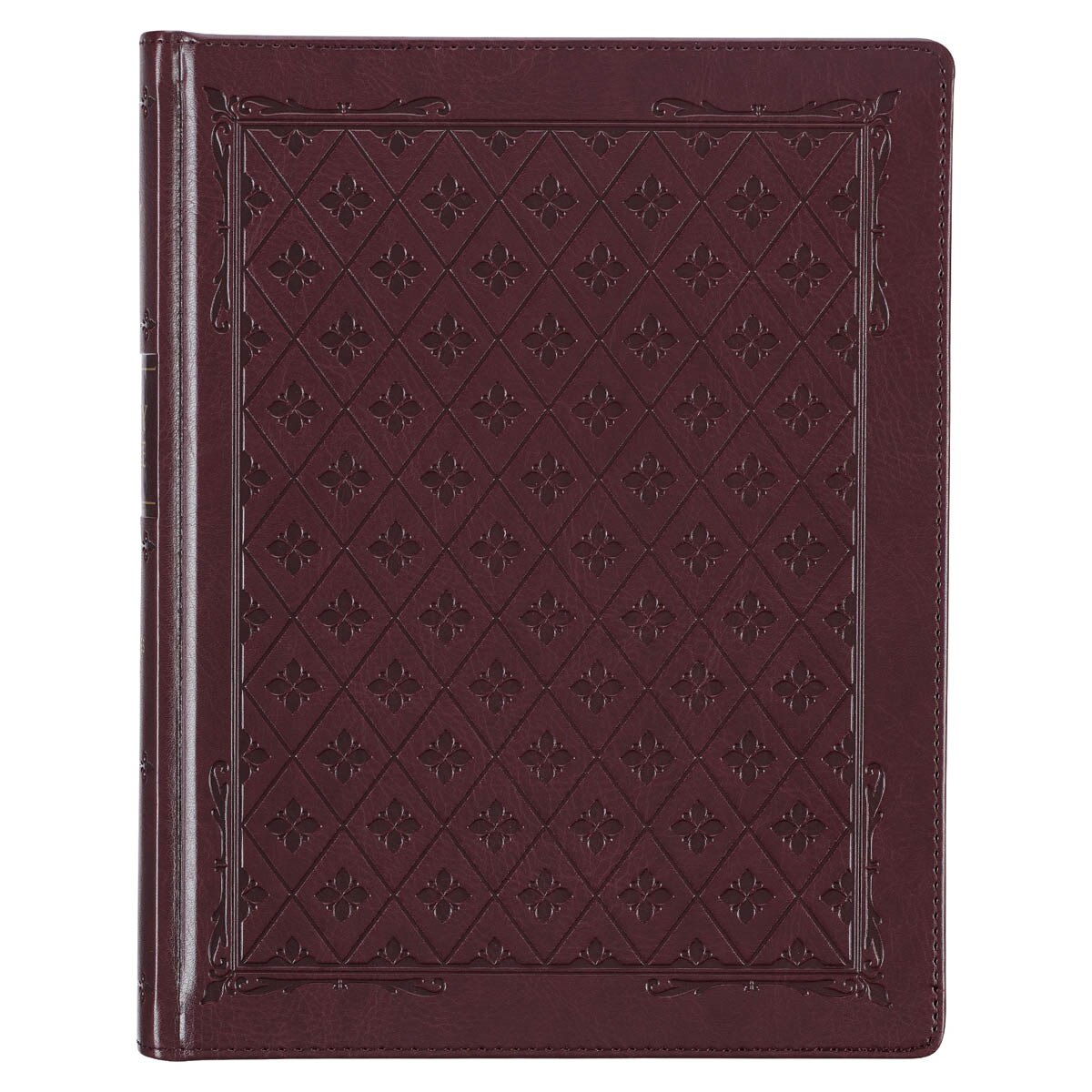 Burgundy Diamond Grid Faux Leather Hardcover Large Print KJV Note-taking Bible