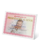 Certificado de Presentación al Señor para Niña