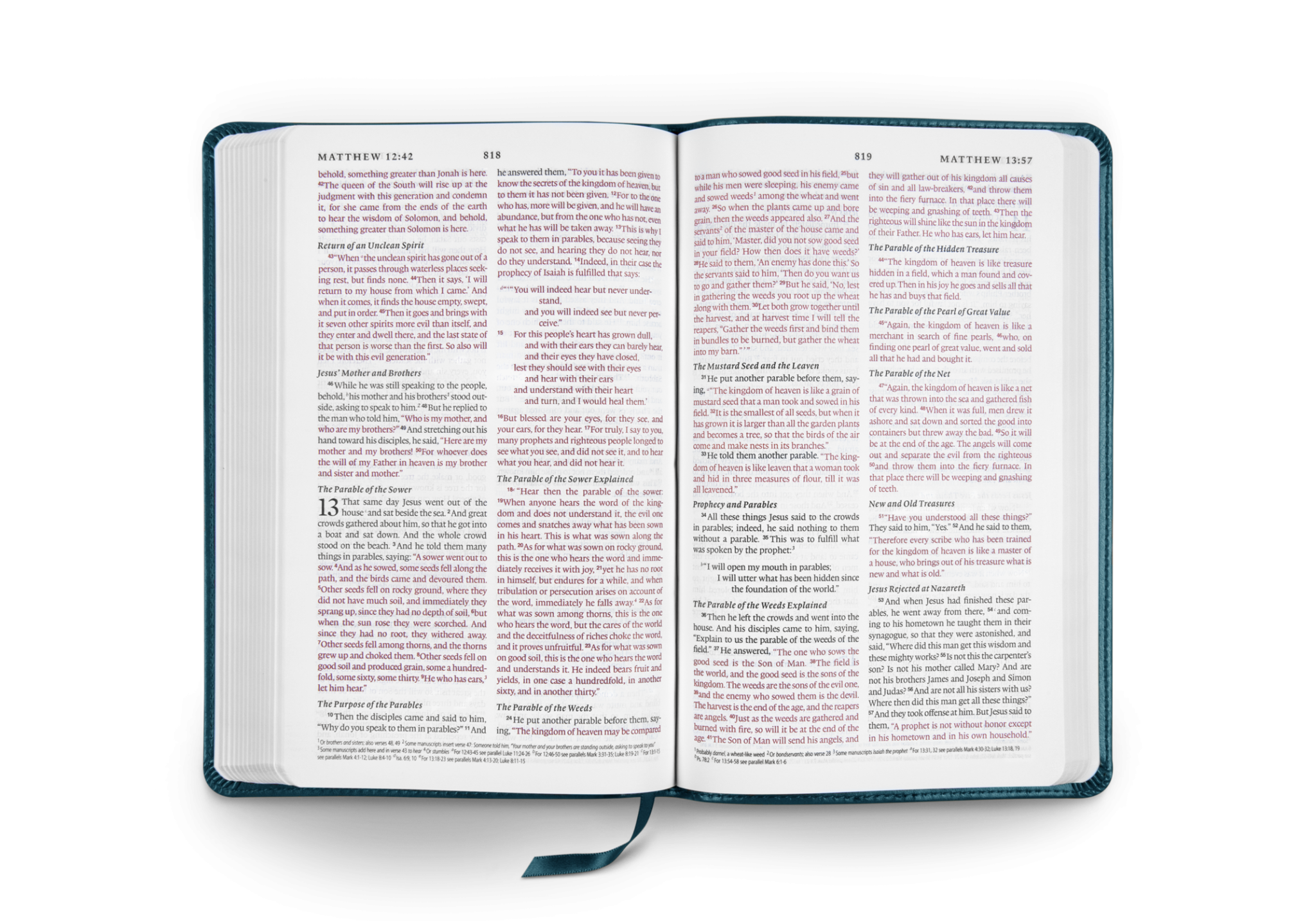 ESV Thinline Bible, Red Letter, Deep Teal, Rotunda Design - Palabra De Dios