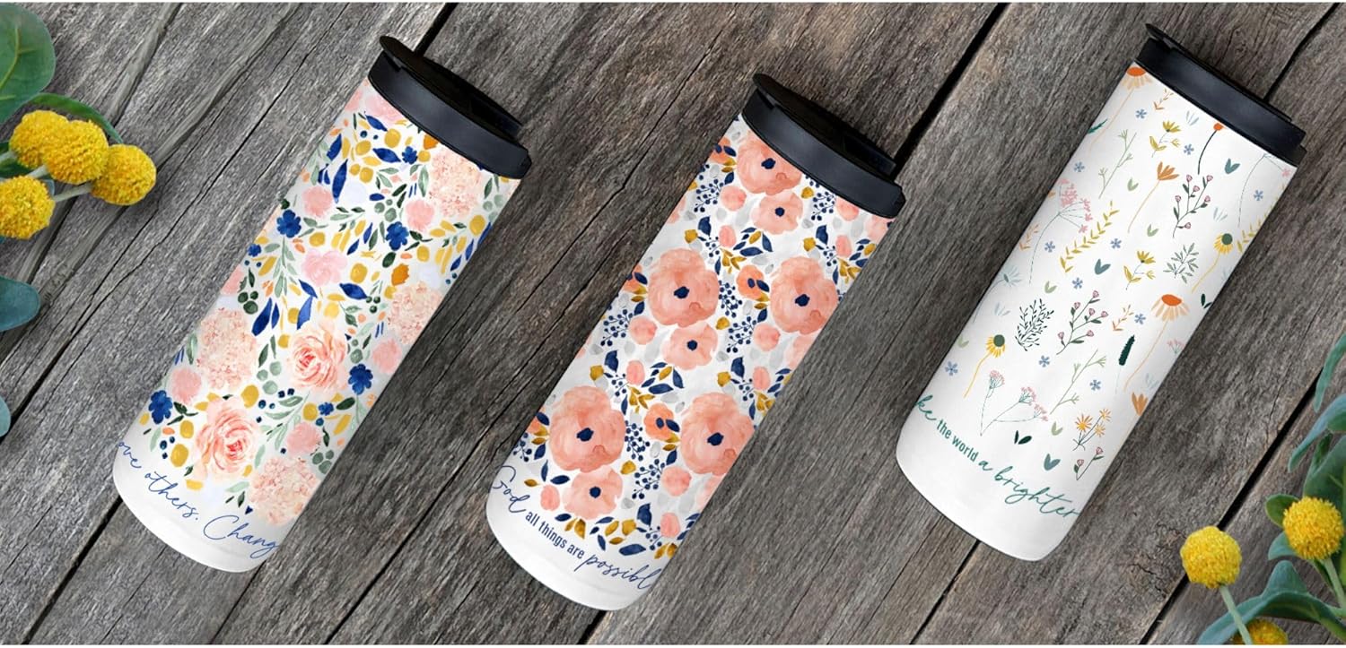 Double Wall Vacuum Insulated Tumbler With Lid, 20 Ounce Stainless Steel, Love God - Image 2