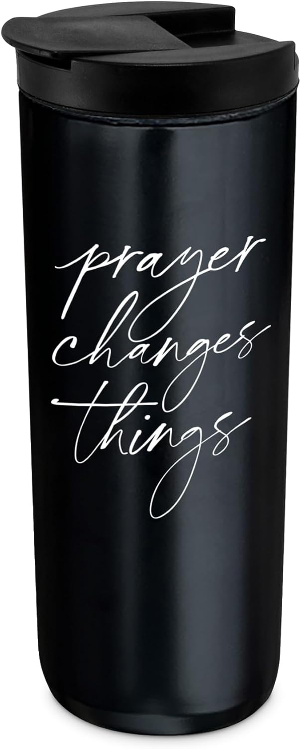 Double Wall Vacuum Insulated Tumbler With Lid, 20 Ounce Stainless Steel, Prayer Changes Things