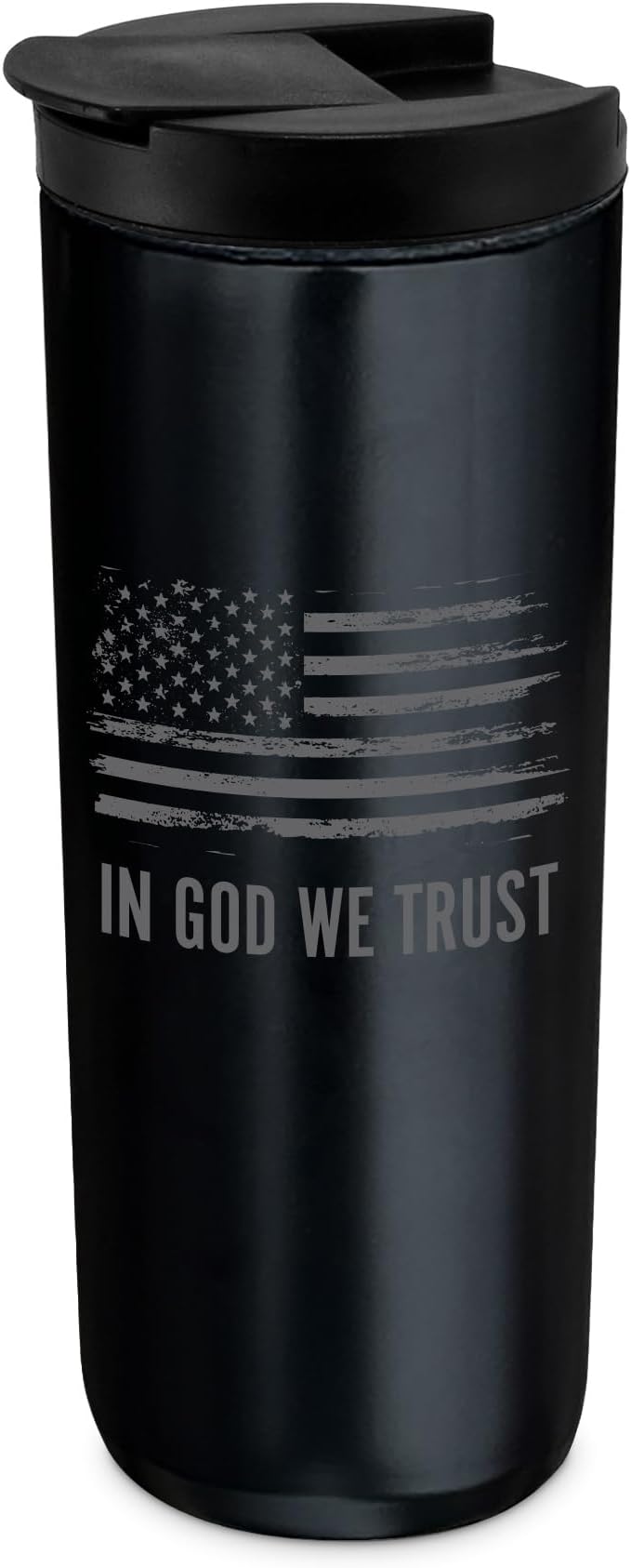 Double Wall Vacuum Insulated Tumbler With Lid, 20 Ounce Stainless Steel, In God We Trust