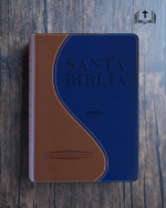 Biblia Antigua 1909, Letra Gigante de 14 Puntos, Marrón Azul, Con Indice