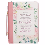 Plans Pink Bouquet Faux Leather Fashion Bible Cover (Large)