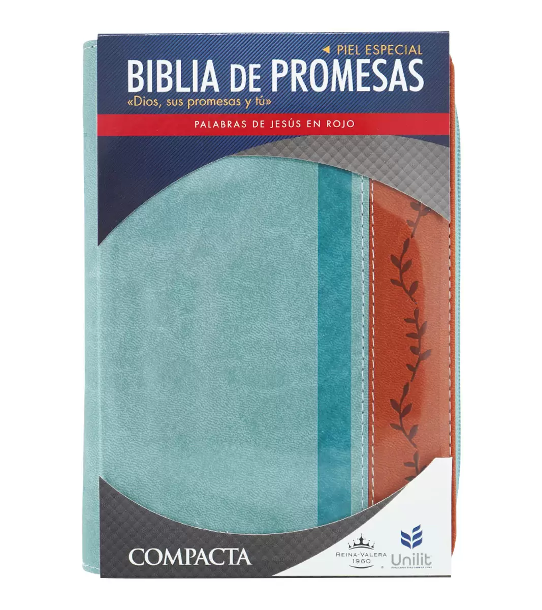 Biblia de Promesas RVR1960, Compacta, Letra grande con Cierre, Piel especial en color Vintage - Image 2