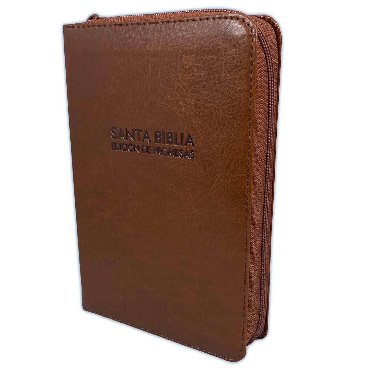 Biblia de Promesas RVR1960, Compacta, Letra grande con Cierre, en color Cafe